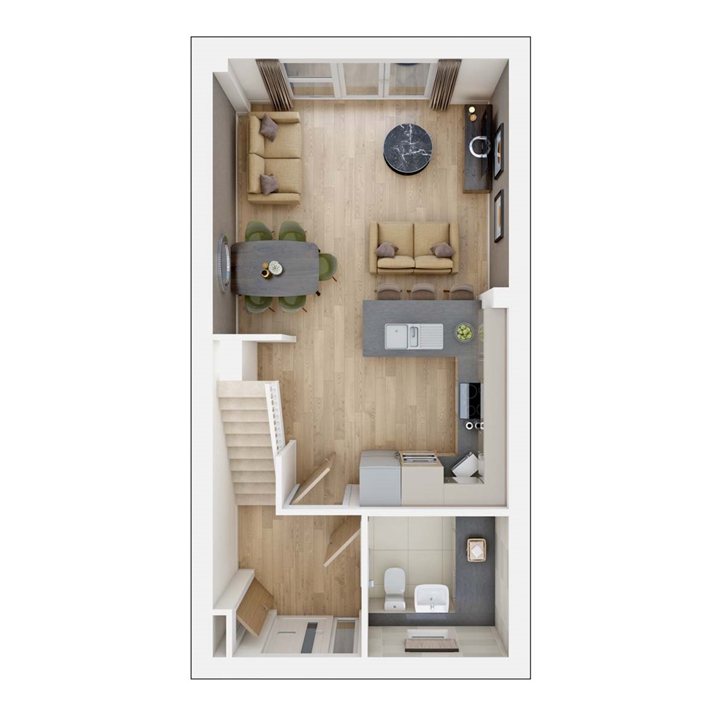 The Harrton - Plot 387, Deben Park At Brightwell Lakes, Ipswich Road, Martlesham floorplan