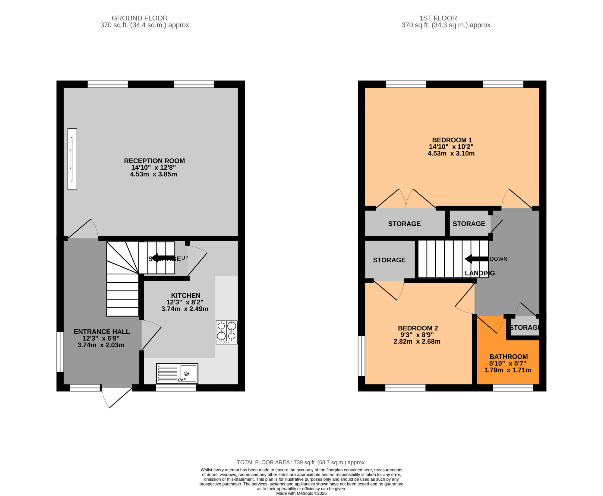 44, Romney Court, Northolt floorplan