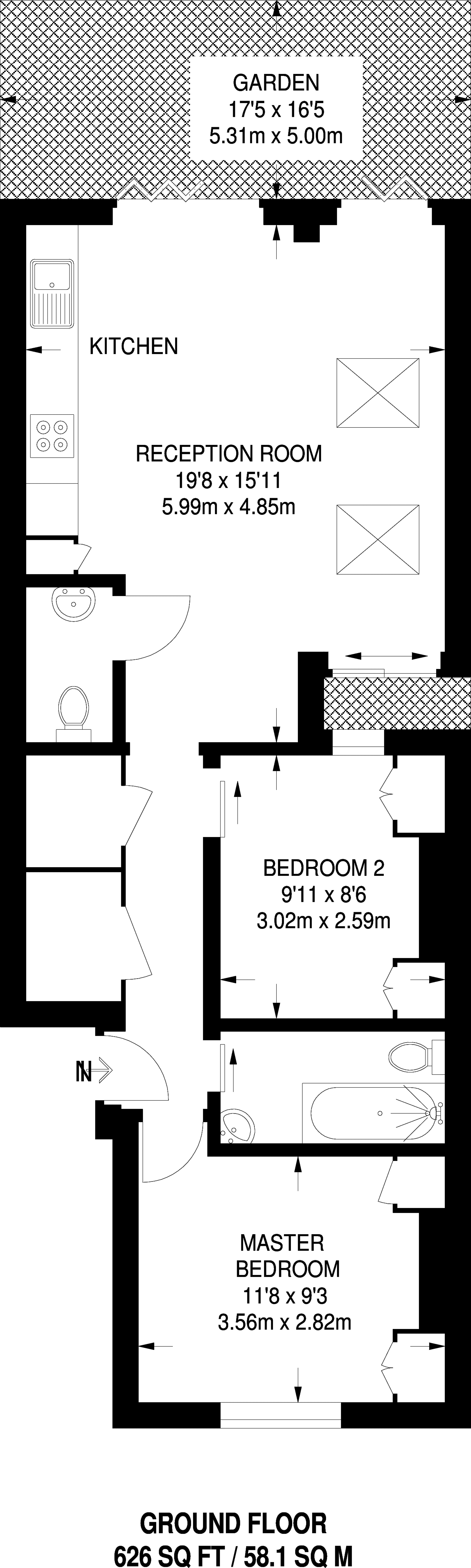 2 Bedrooms Flat to rent in Ducie Street, Brixton SW4