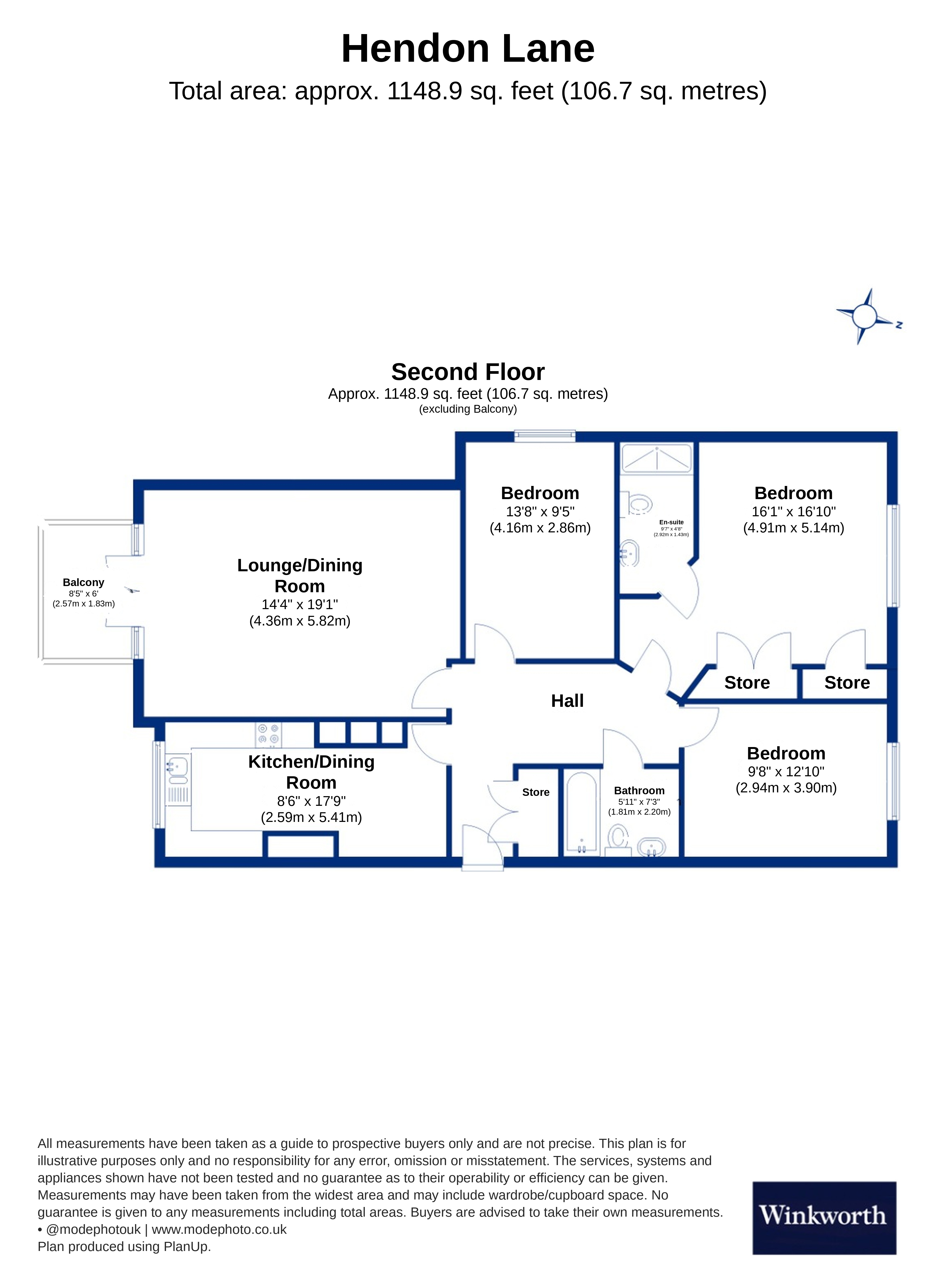 Flat 9, Eden Court, 53, Hendon Lane, Finchley floorplan