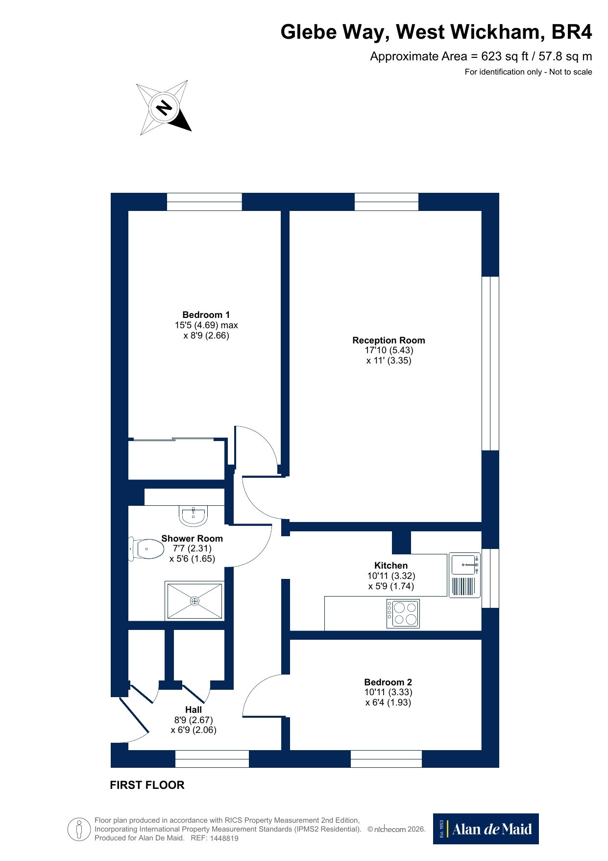 Flat 19, Priory Lodge, 49A, Glebe Way, West Wickham floorplan