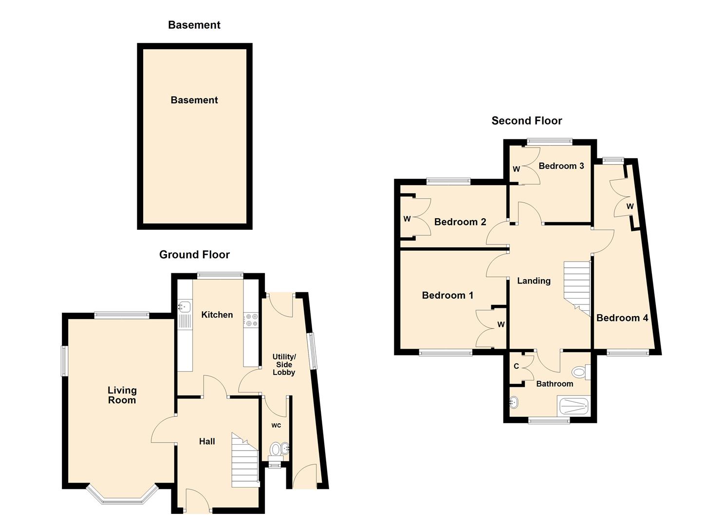 136, Brockwell Lane, Chesterfield floorplan