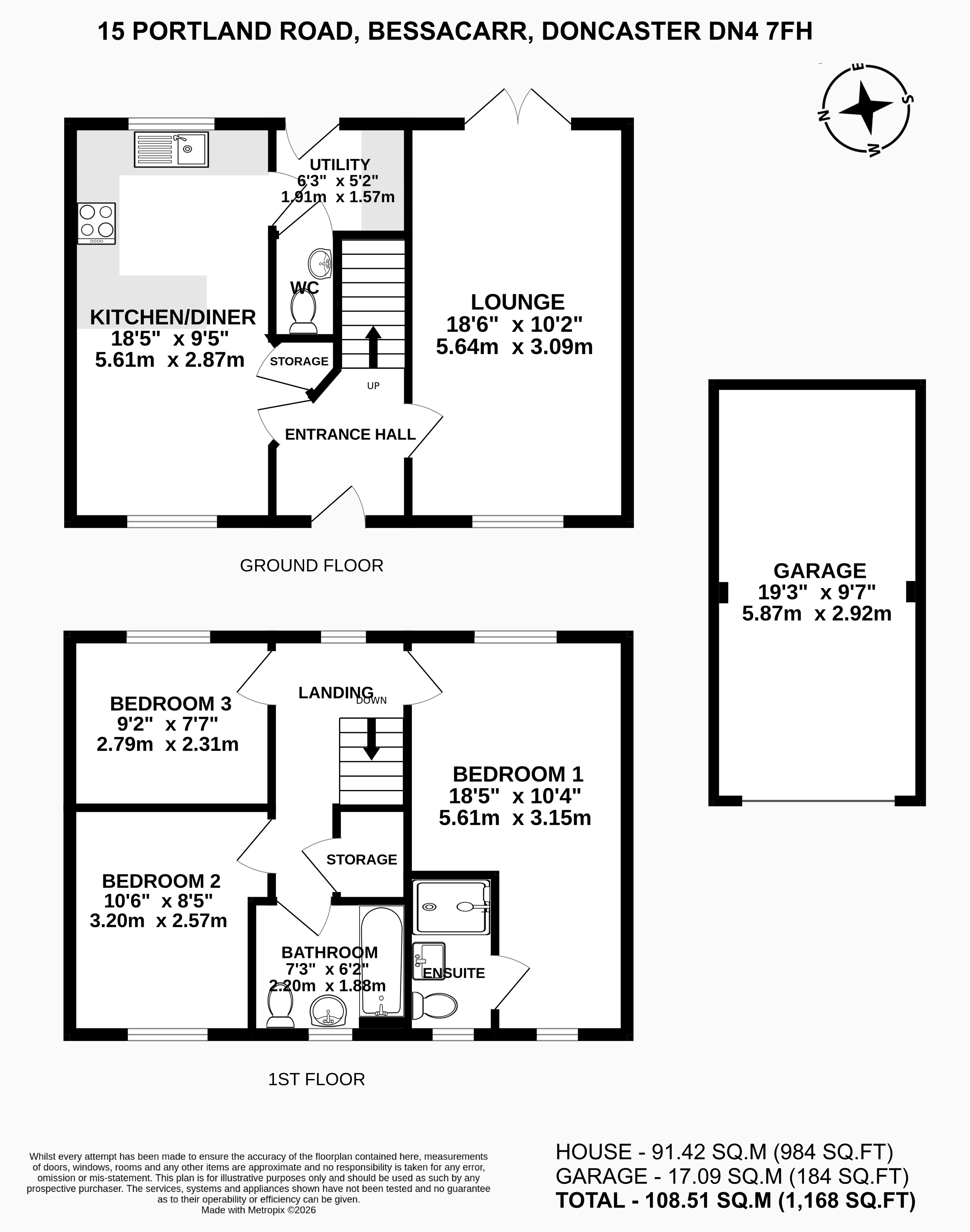 15, Portland Road, Doncaster, DN4 7FH floorplan