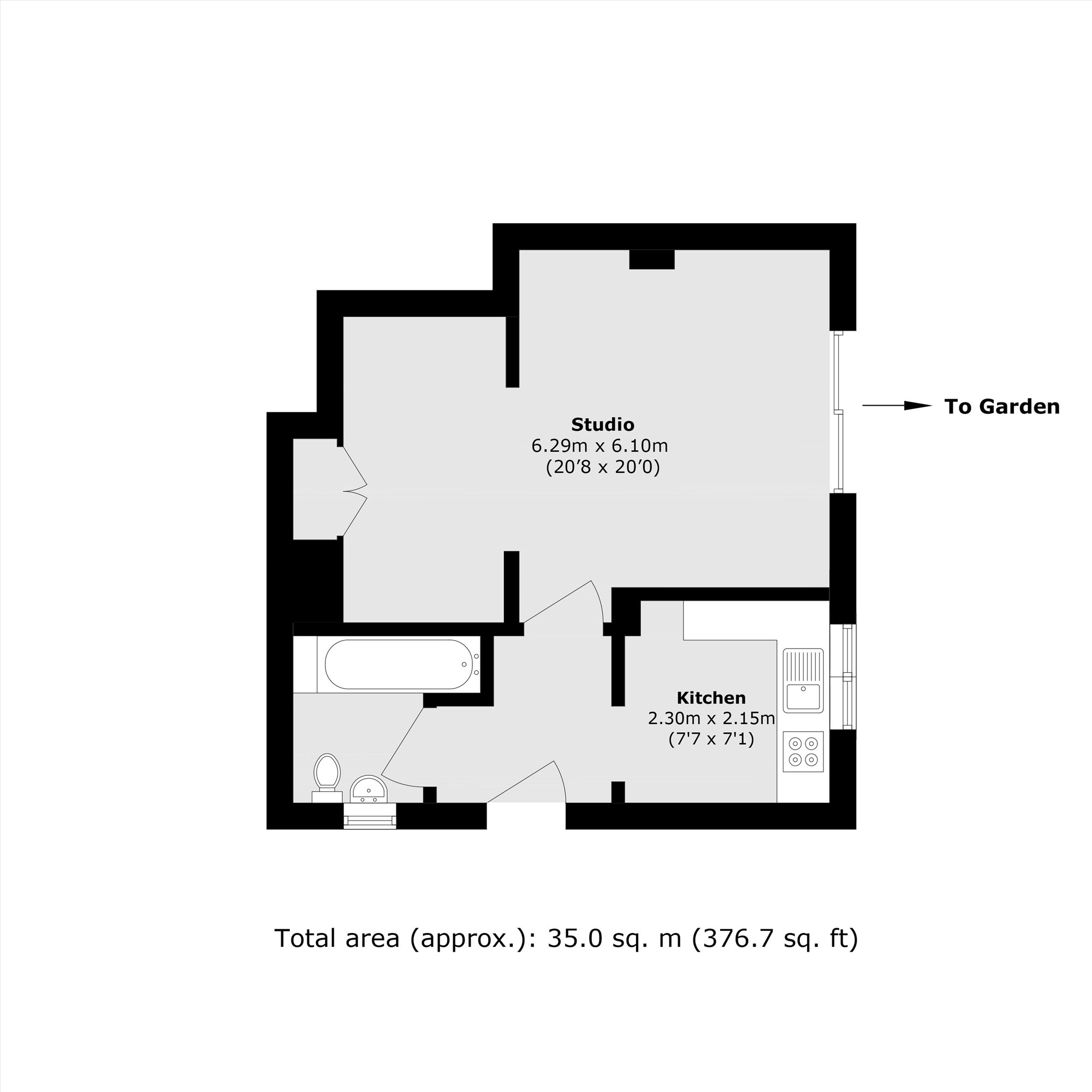 Garden Flat, 21, Burghley Road, London floorplan