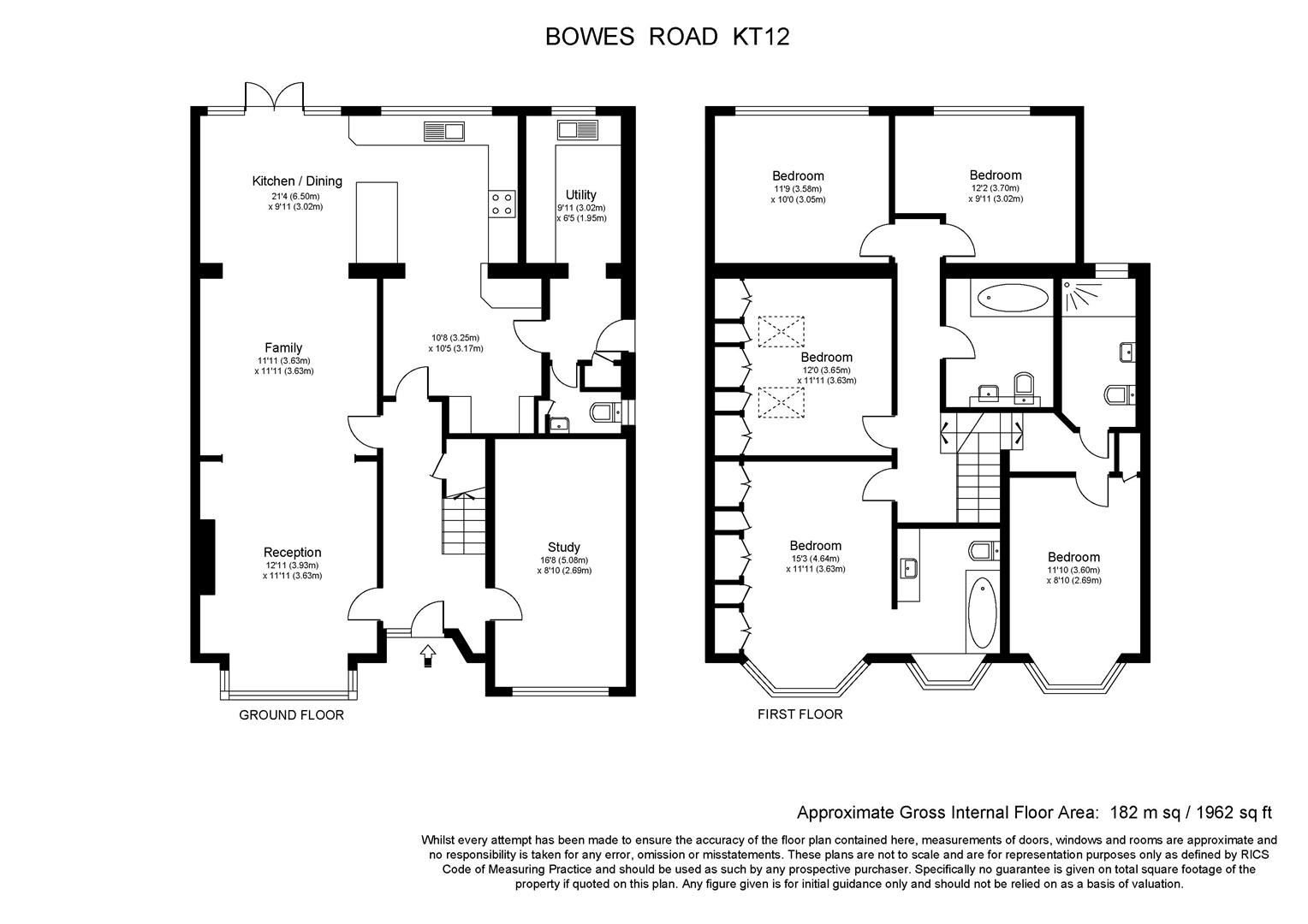 5 Bedrooms Detached house for sale in Bowes Road, Walton-On-Thames KT12