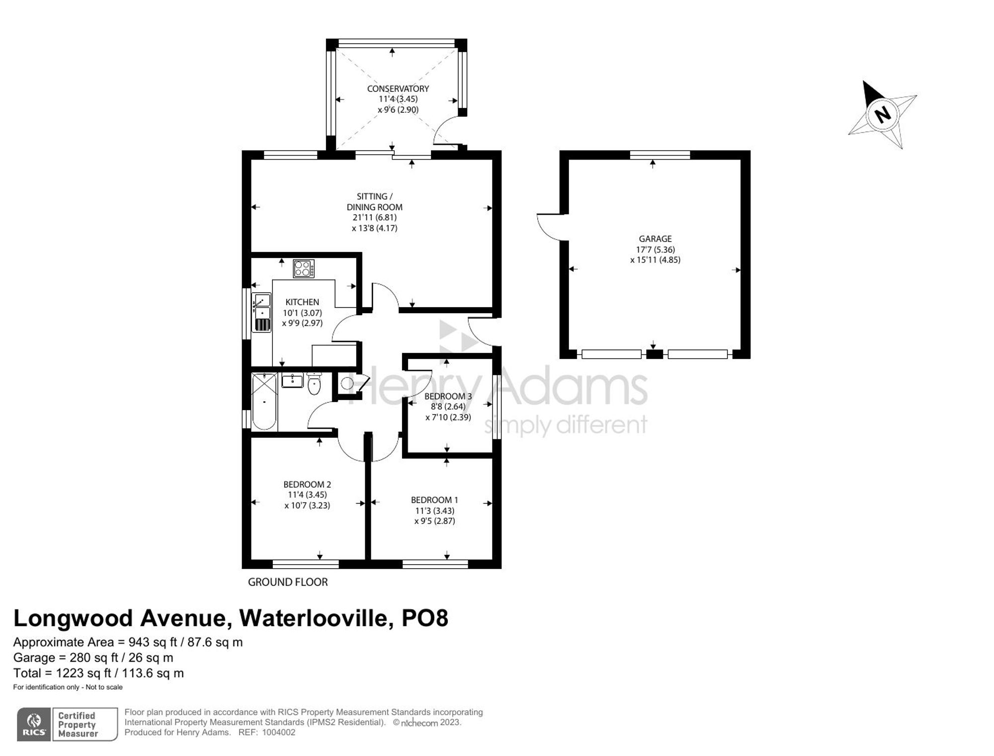 Longwood Avenue, Waterlooville PO8, 3 bedroom detached bungalow for