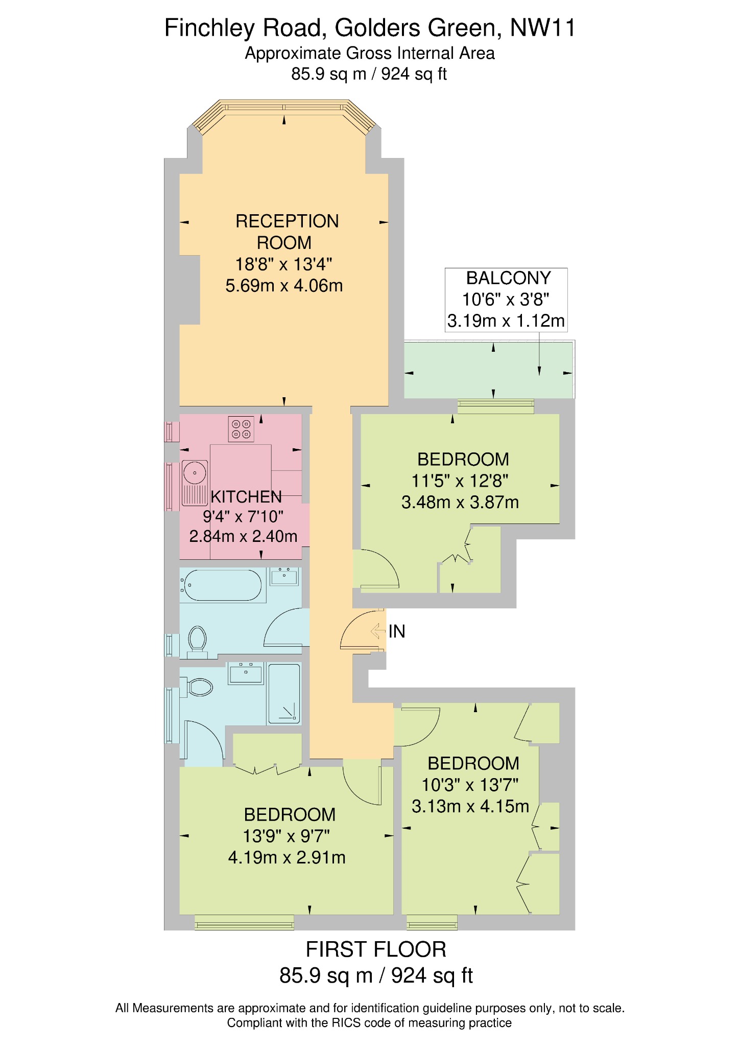 524A, Finchley Road, London floorplan