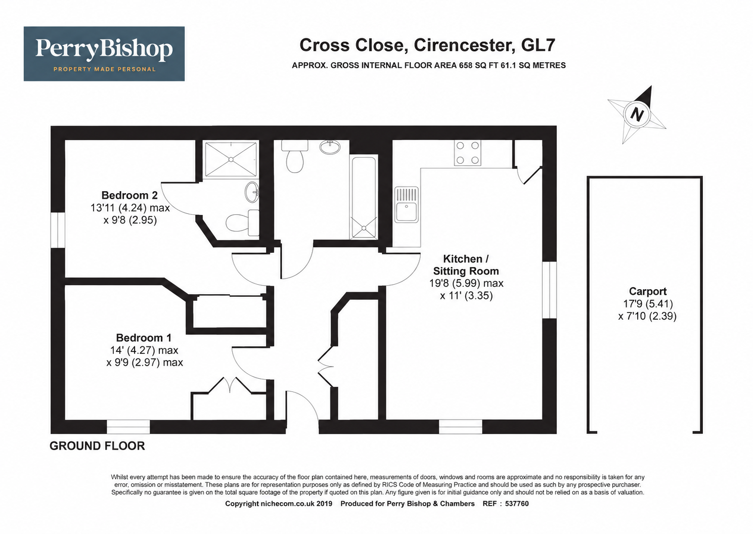 Flat 1, 6, Cross Close, Gloucestershire floorplan