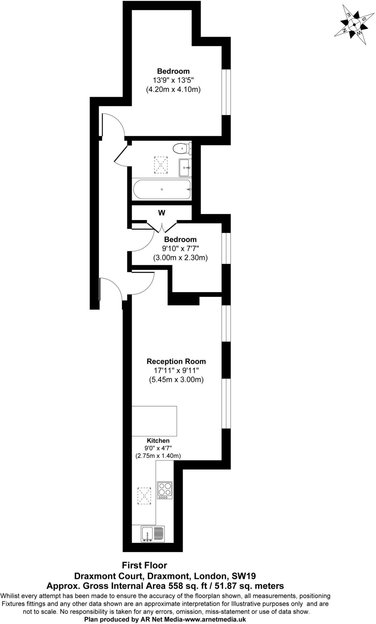 Flat 6, Draxmont, London floorplan
