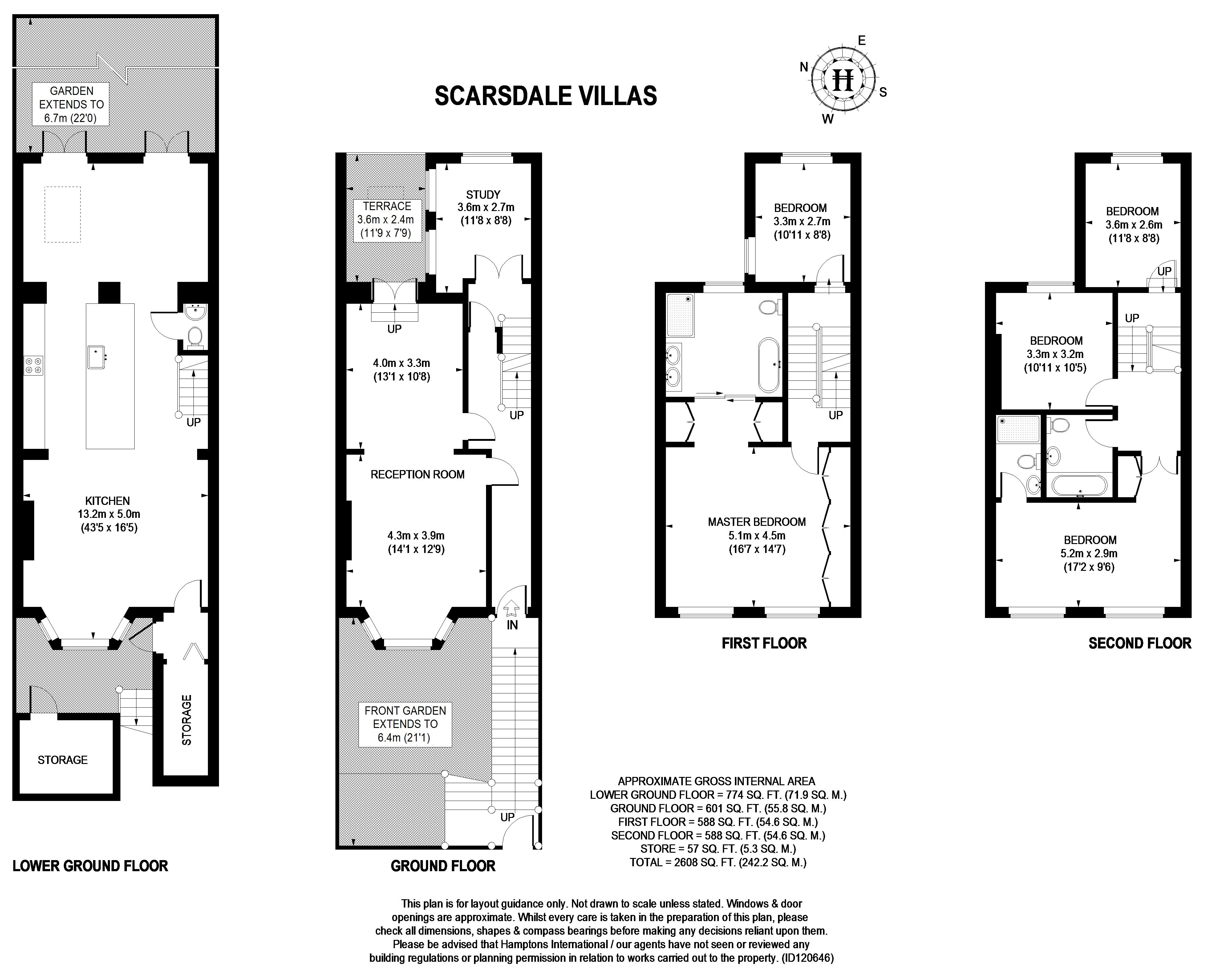 5 Bedrooms Flat to rent in Scarsdale Villas, London W8