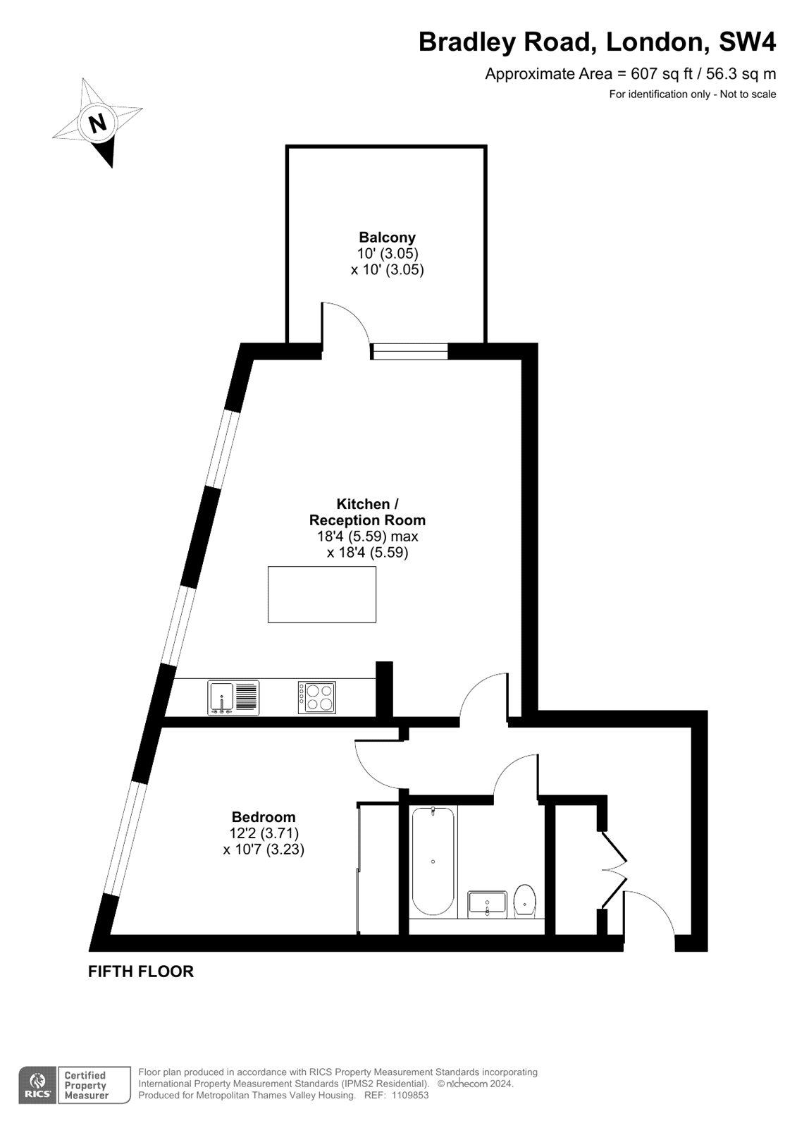 Flat 53, 22 Bradley Road, London floorplan