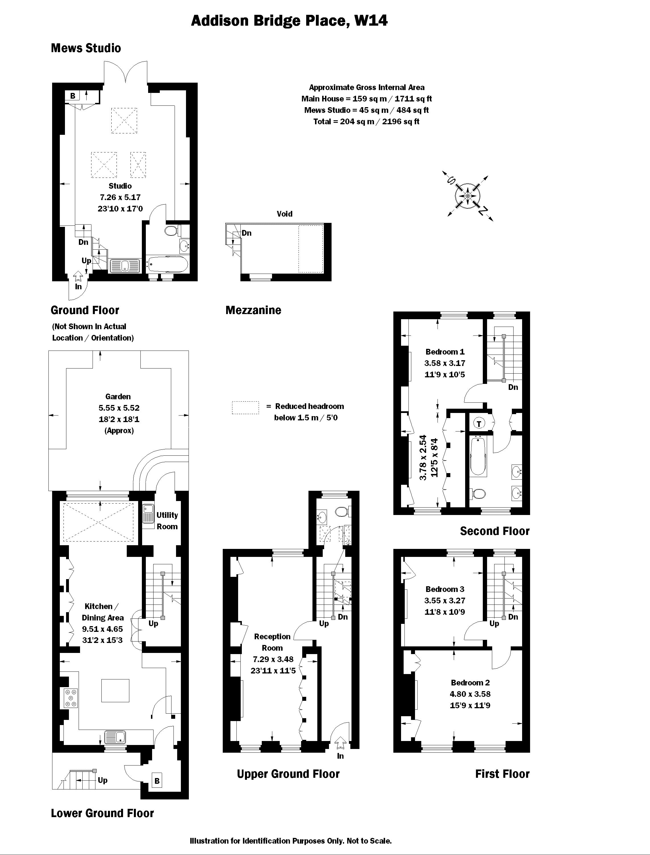 House and Studio, 8, Addison Bridge Place, London floorplan