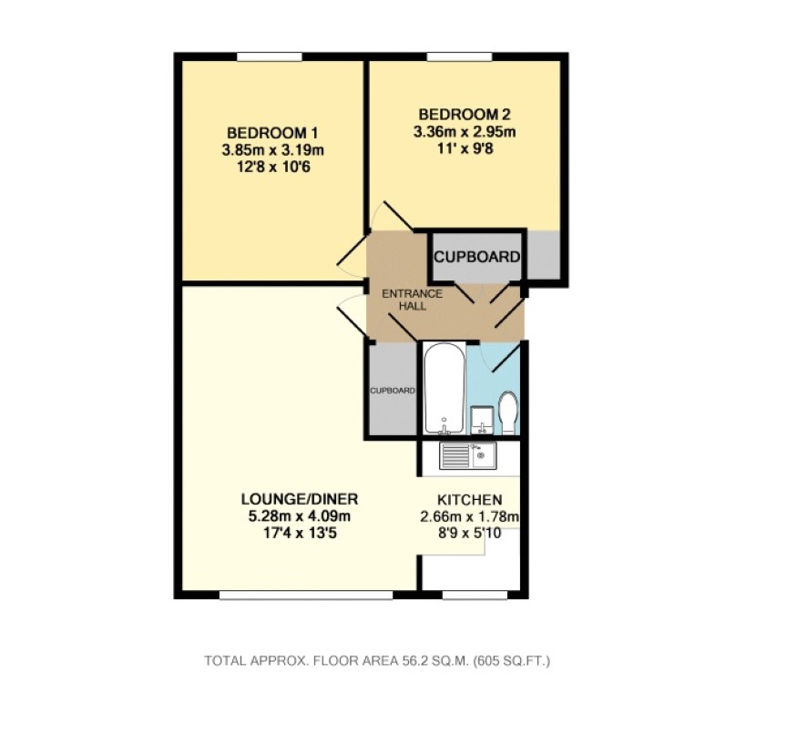 2 Bedrooms Flat for sale in 69 Fermor Crescent, Luton, Bedfordshire LU2