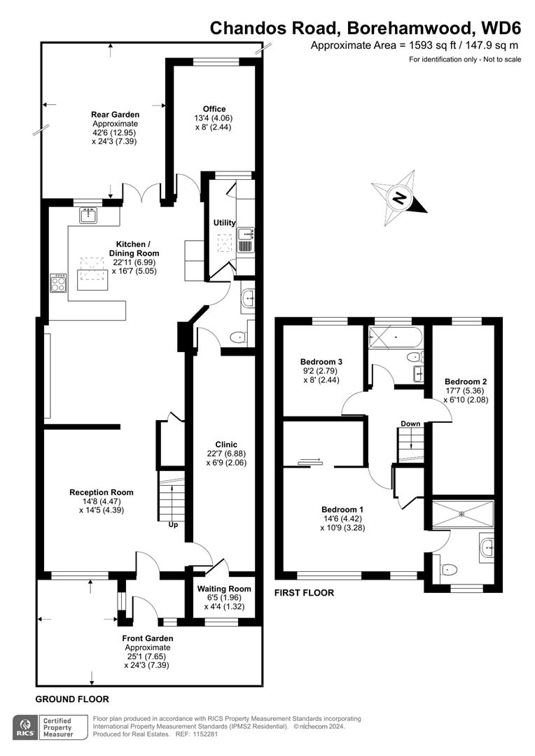 Chandos Road, Borehamwood WD6, 3 bedroom semidetached house for sale