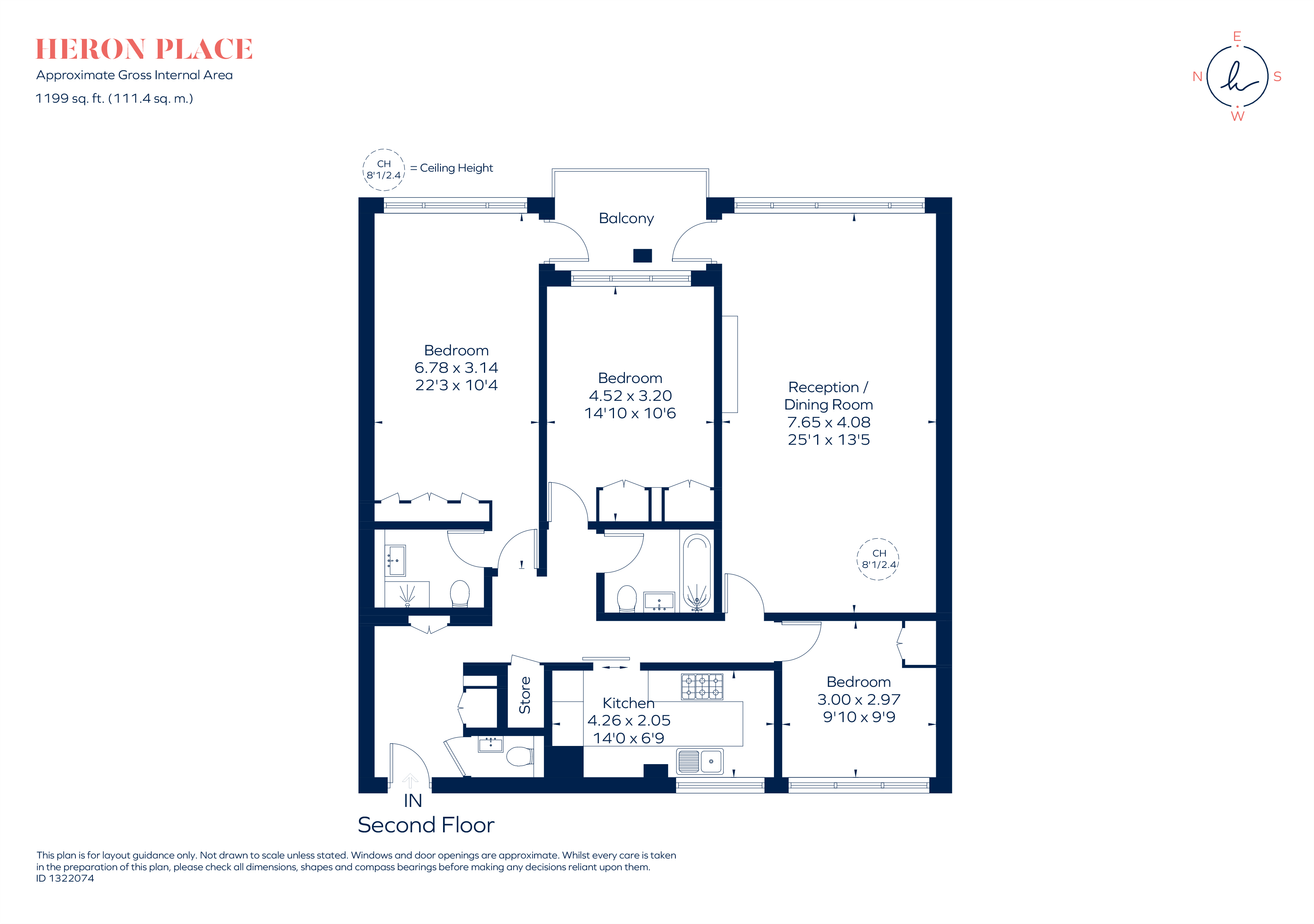 Apartment 3, Heron Place, 3, George Street, London floorplan