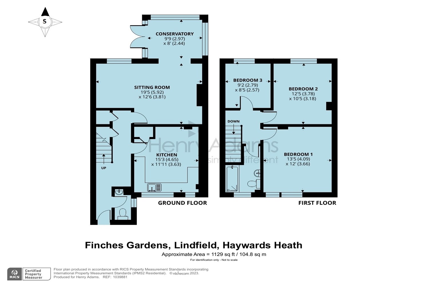 Finches Gardens, Lindfield, Haywards Heath, West Sussex RH16, 3 bedroom