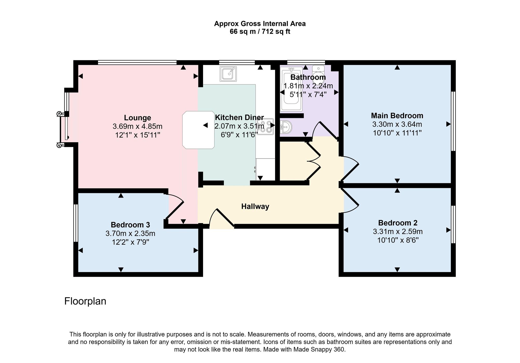 6 Surrey Court, Wallington floorplan