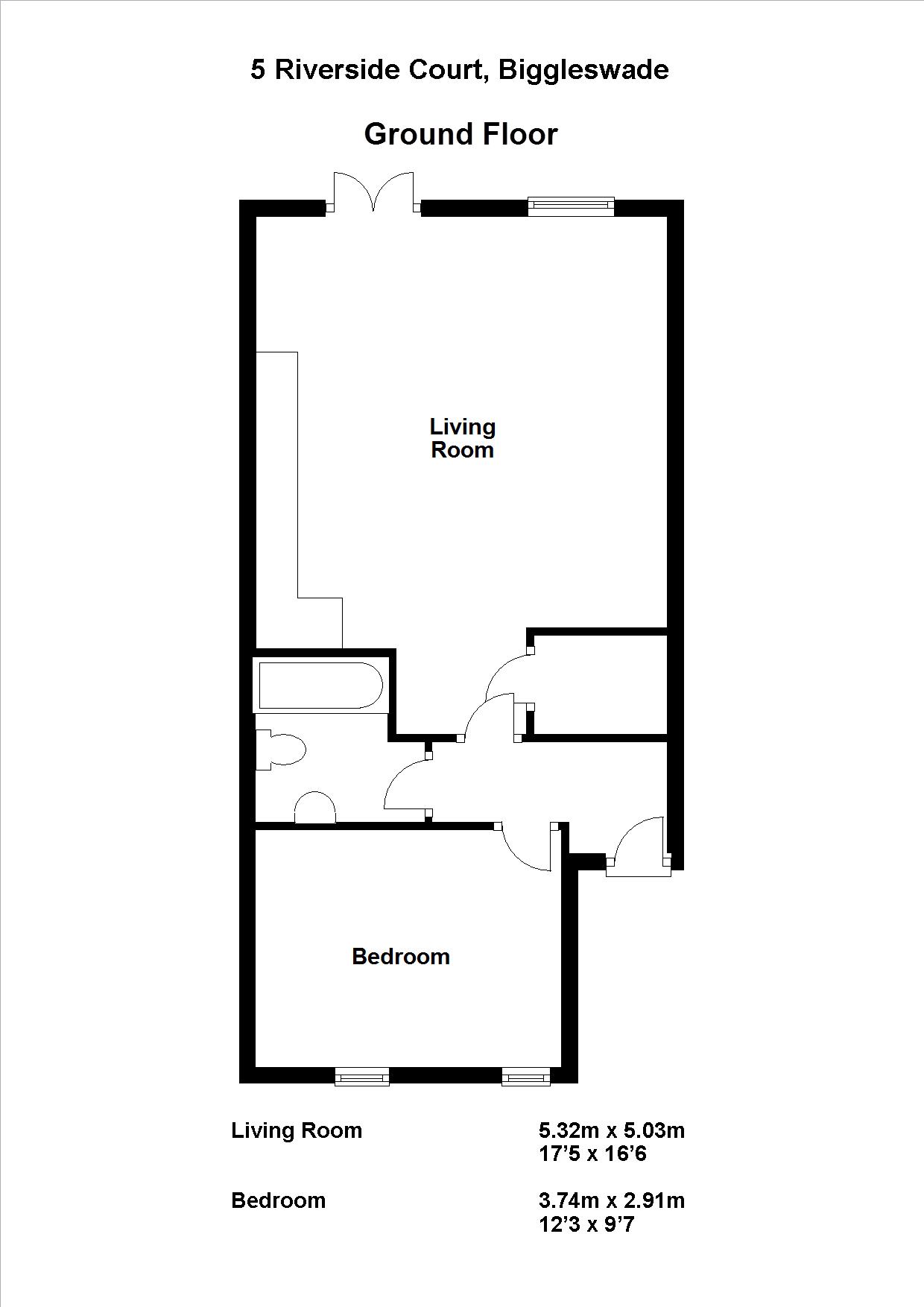 1 Bedrooms Flat to rent in 5 Riverside Court, Biggleswade SG18