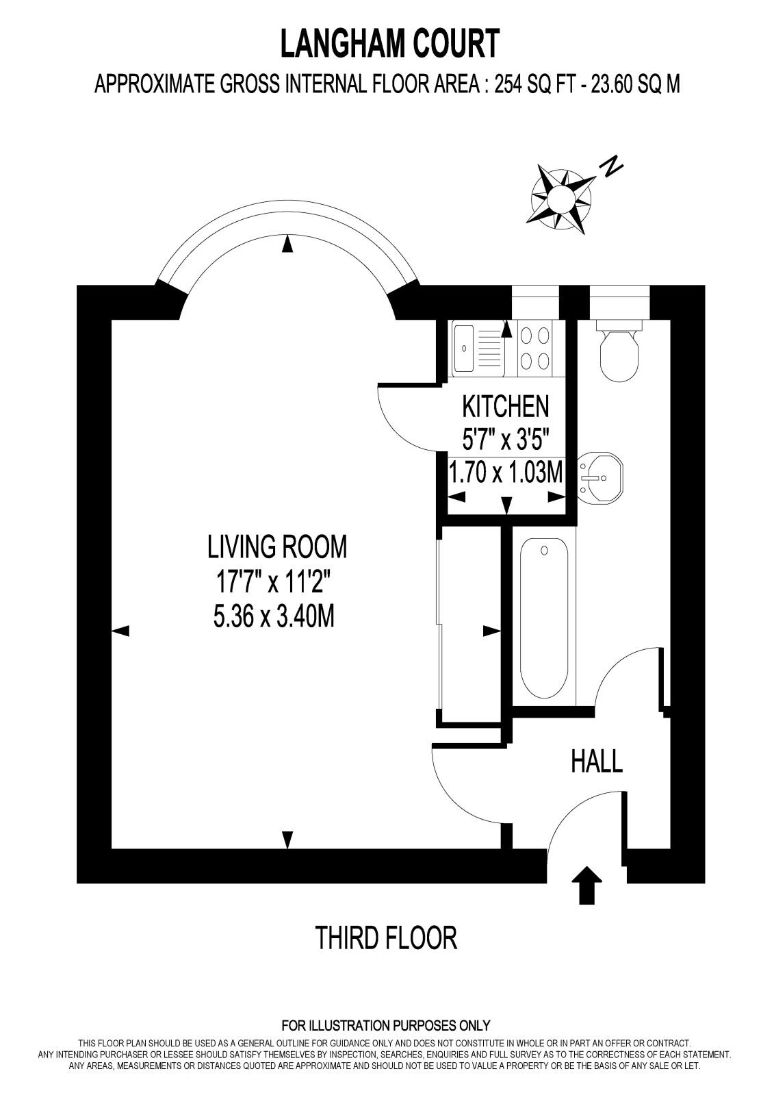Flat 97, Langham Court,, Wyke Road, London floorplan