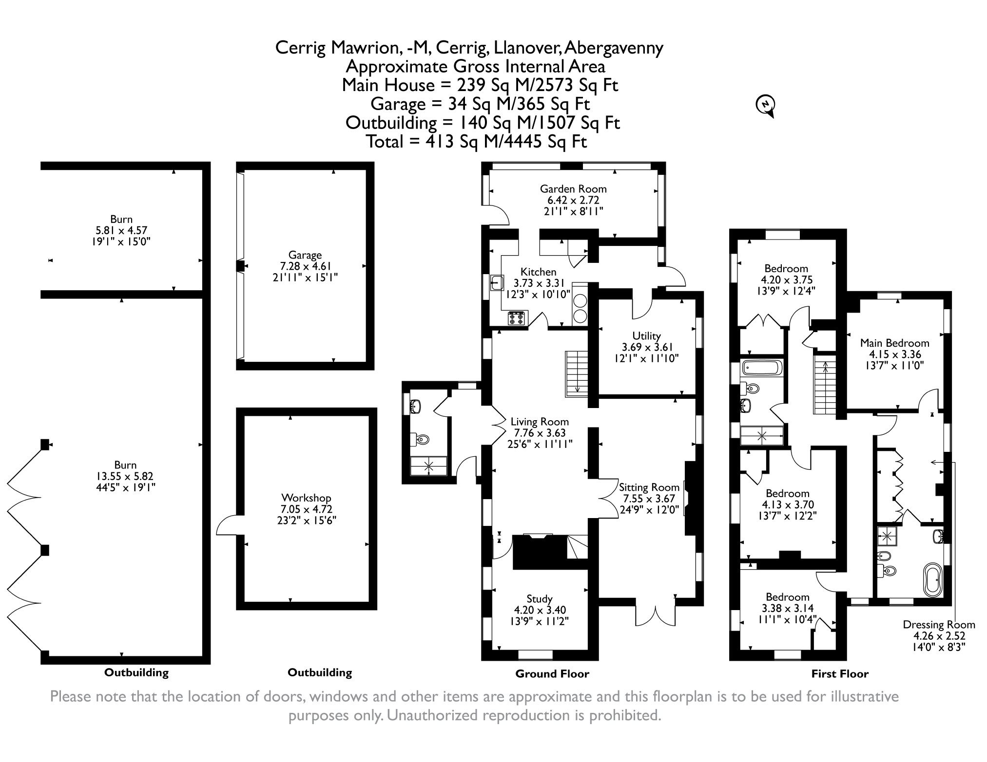 Cerrig Mawrian, Llanover, Abergavenny floorplan