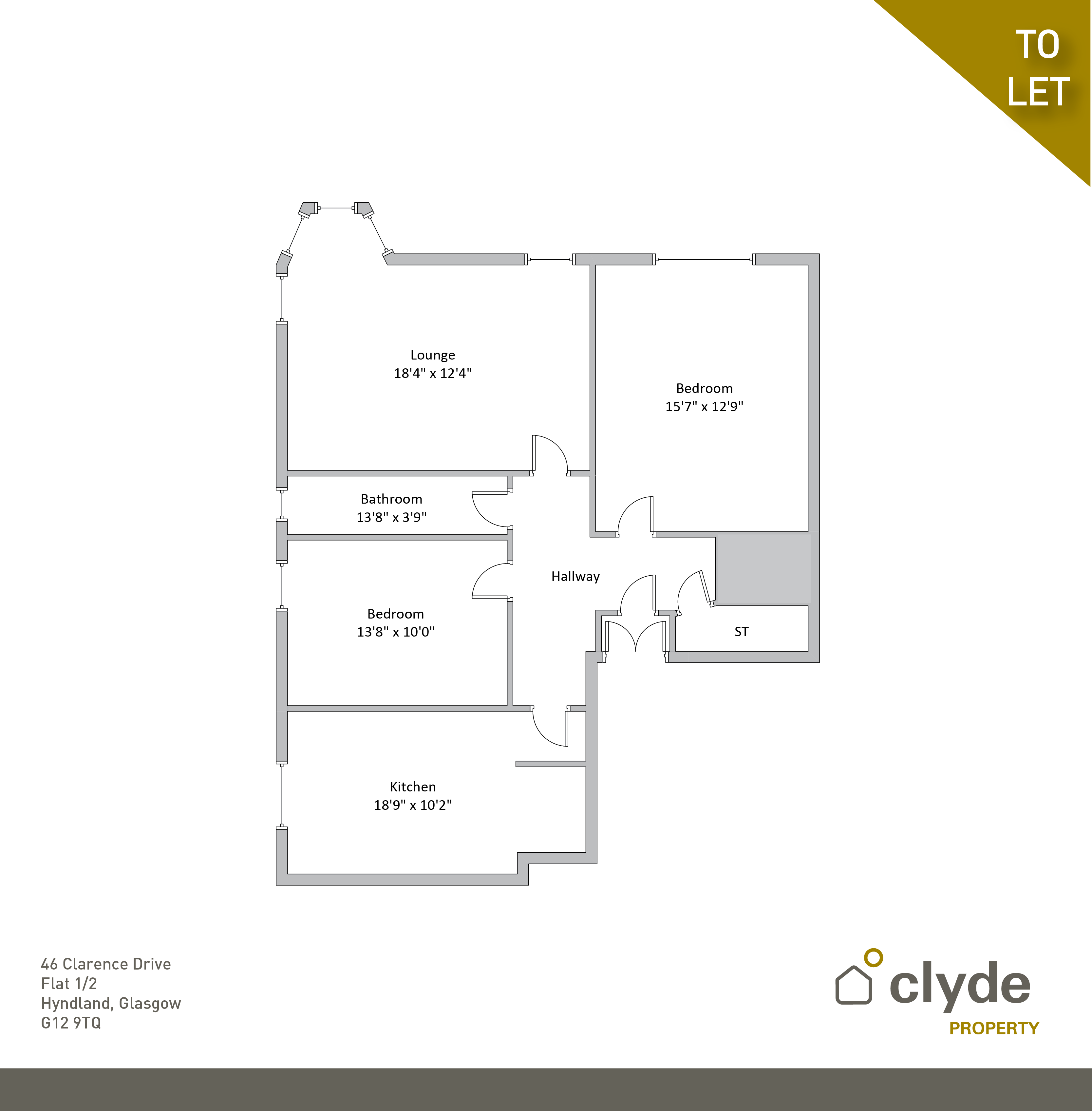 Clarence Drive, Hyndland, Glasgow G12, 2 bedroom flat to rent