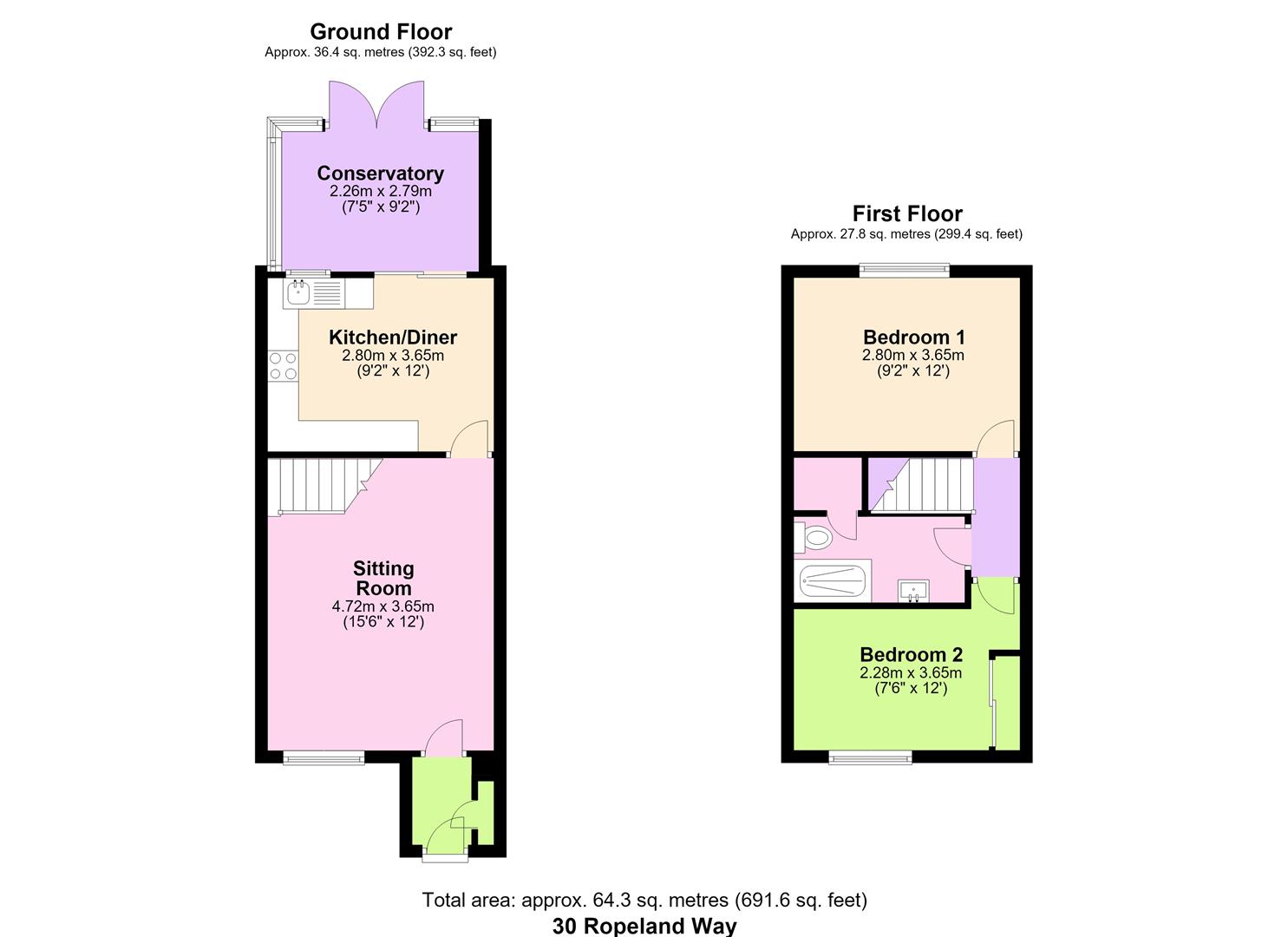 30, Ropeland Way, Horsham floorplan