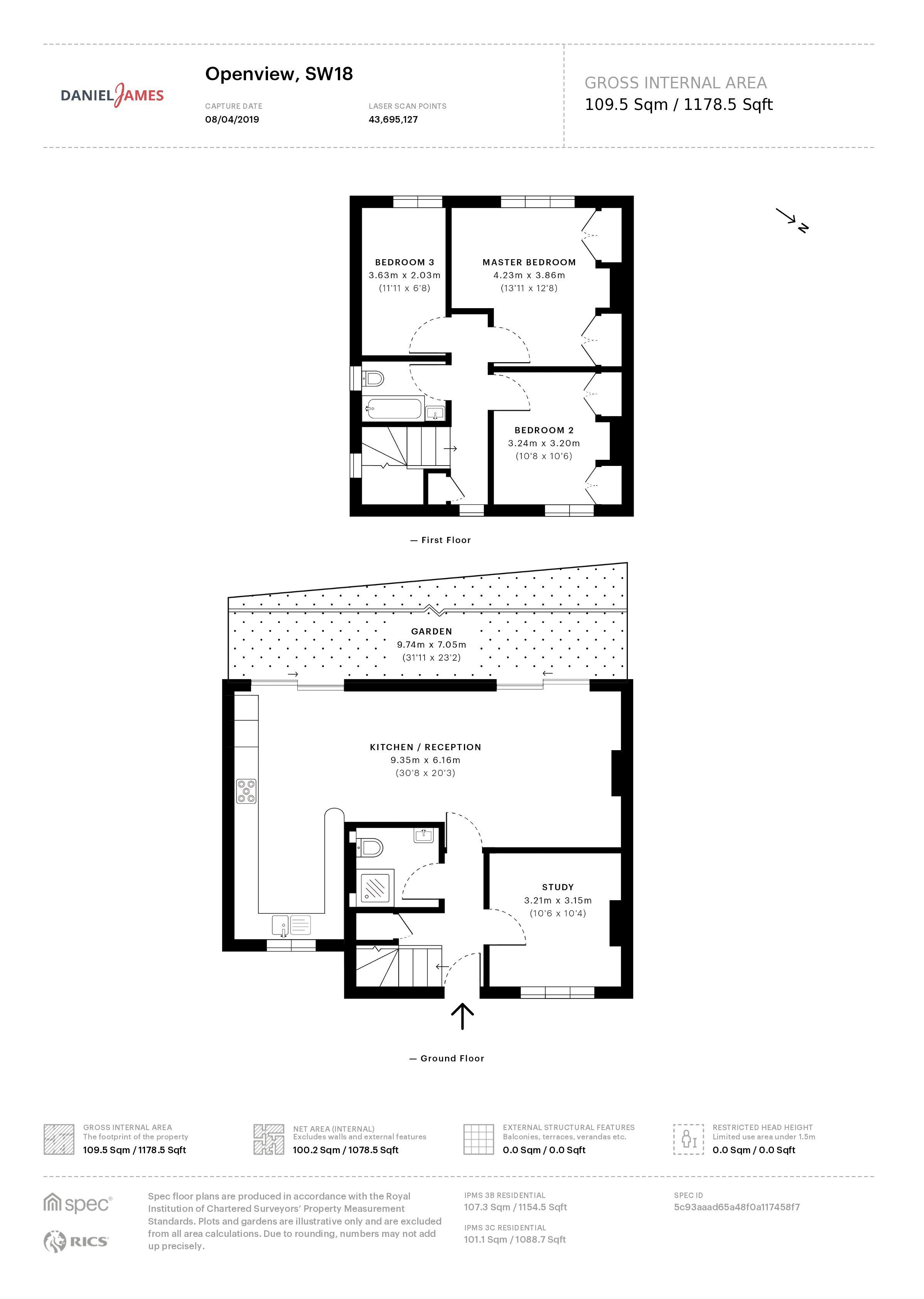 3 Bedrooms End terrace house to rent in Openview, London SW18