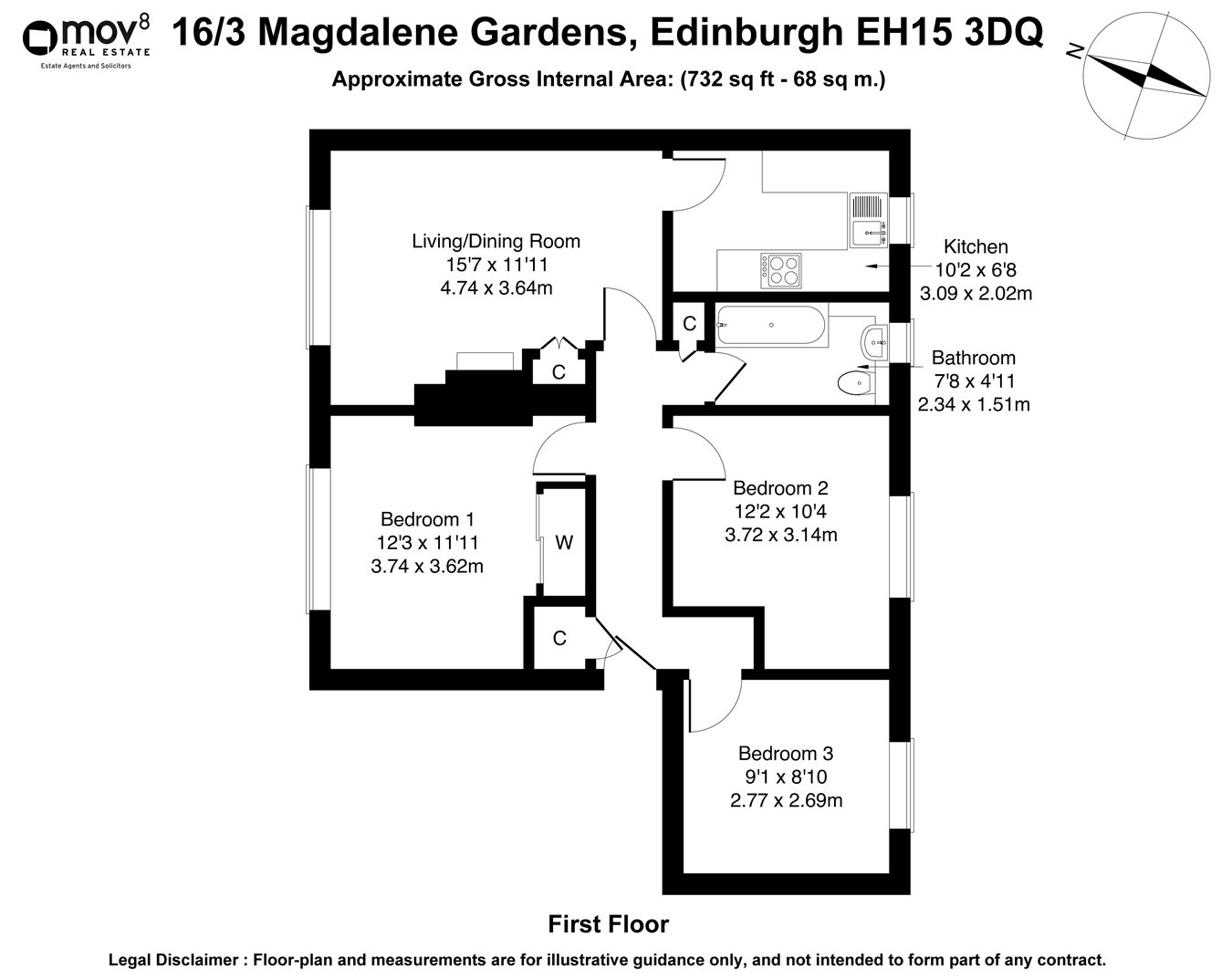 16/3, Magdalene Gardens, Edinburgh floorplan