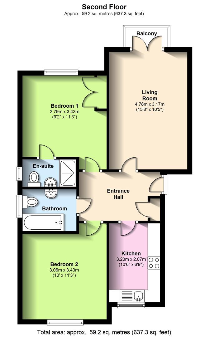 2 Bedrooms Flat for sale in Horsecroft Way, Tilehurst, Reading RG31