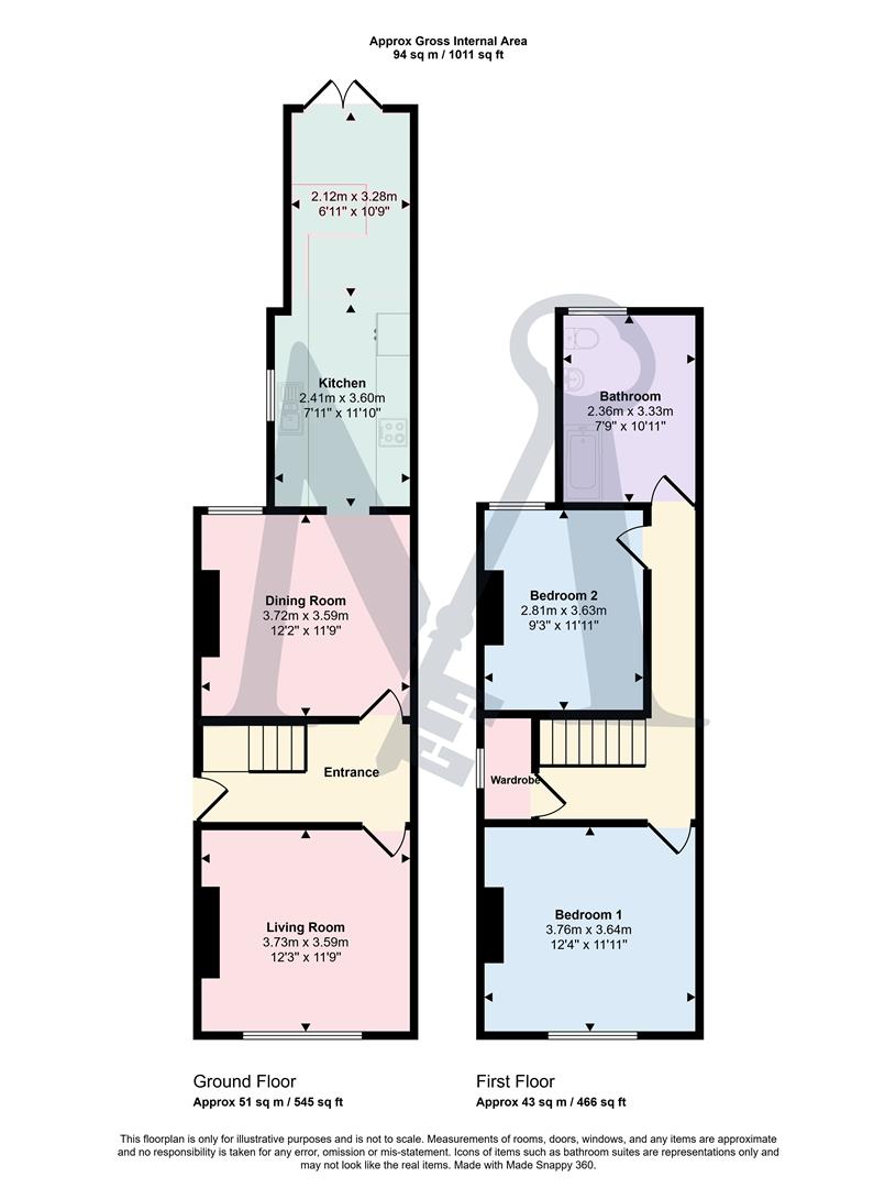 88, Midland Road, Coalville floorplan