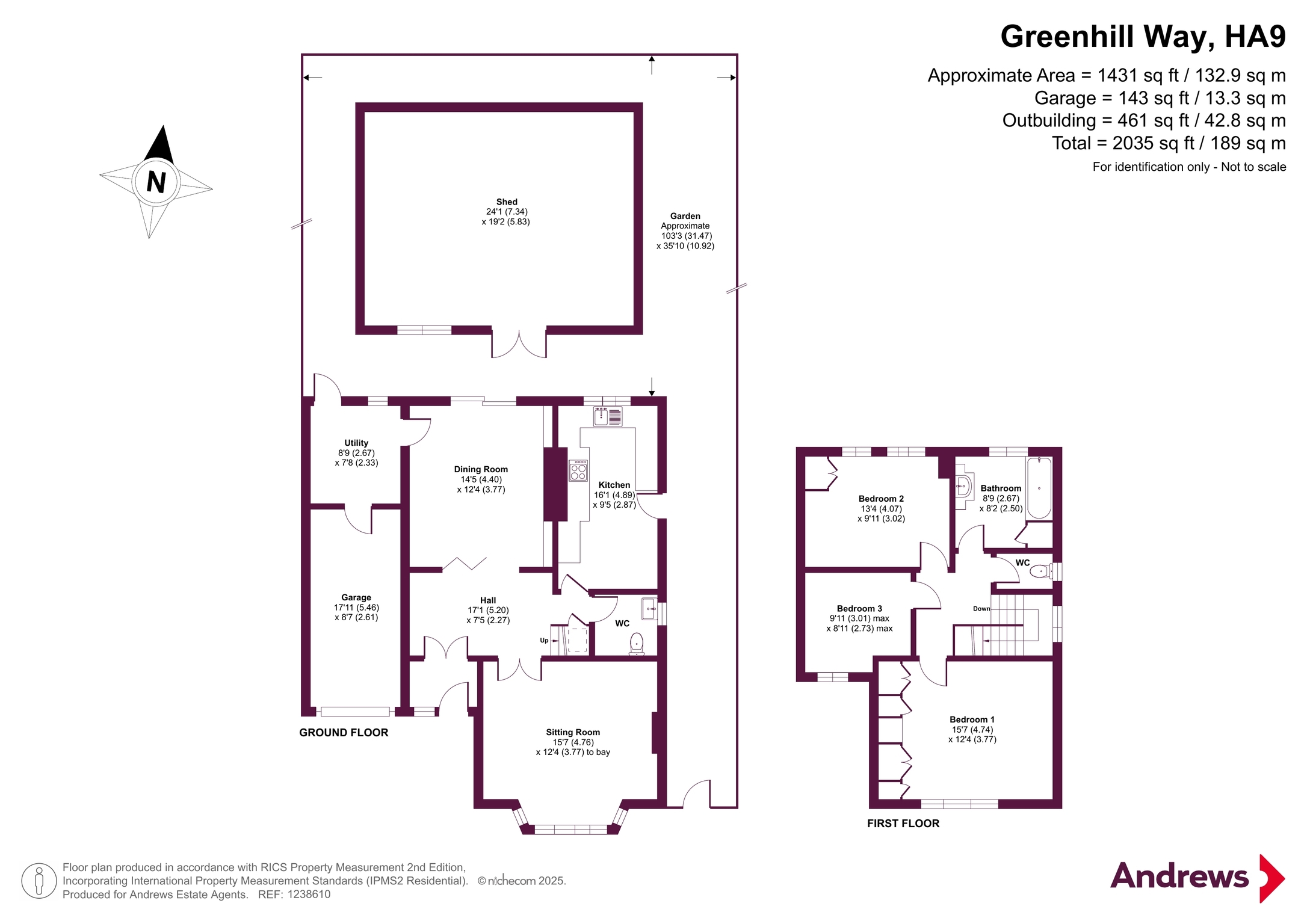6, Greenhill Way, Middlesex floorplan