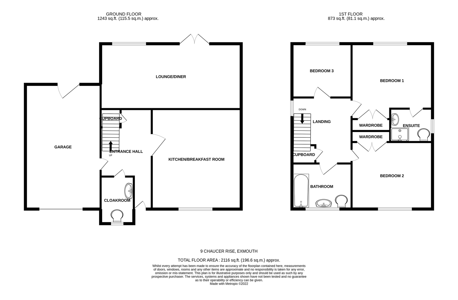 9, Chaucer Rise, Exmouth floorplan