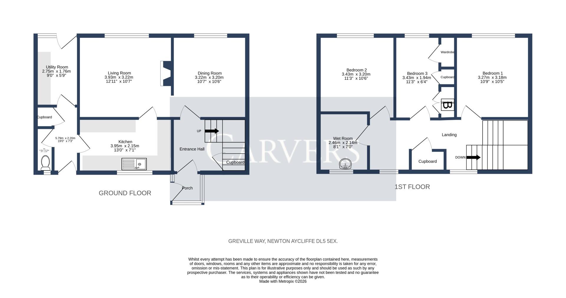 8, Greville Way, Newton Aycliffe floorplan