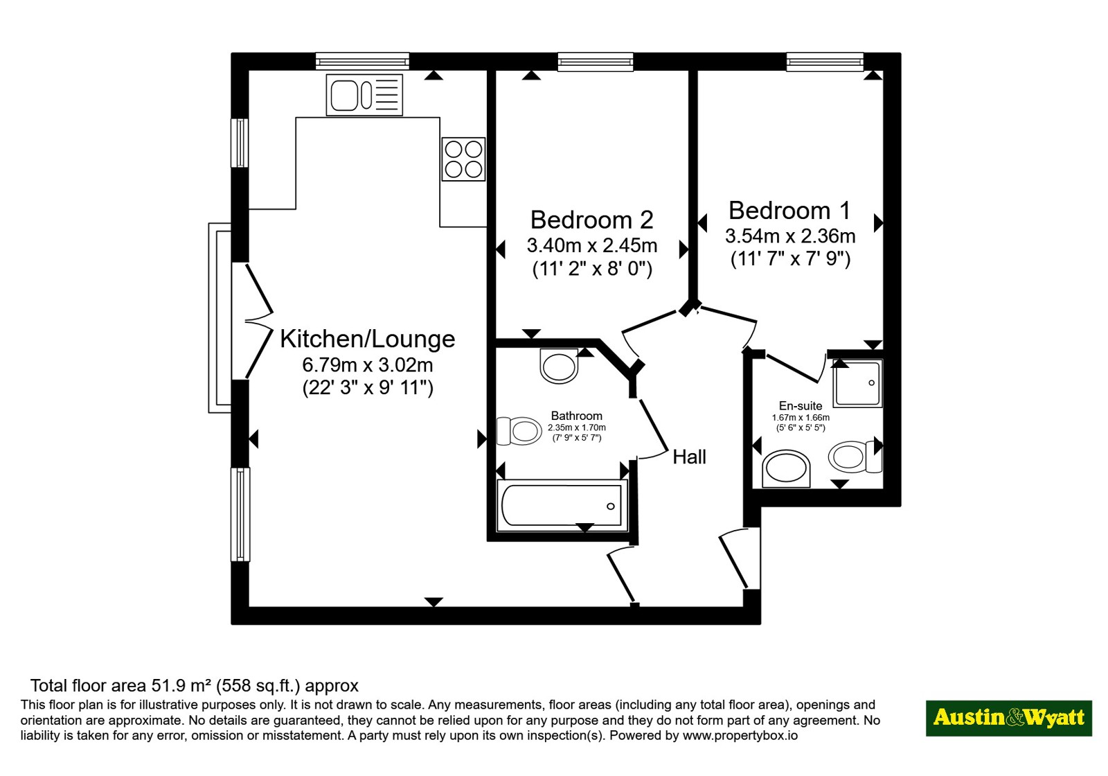 Flat 6, Canute House,, Strand Street, Dorset floorplan