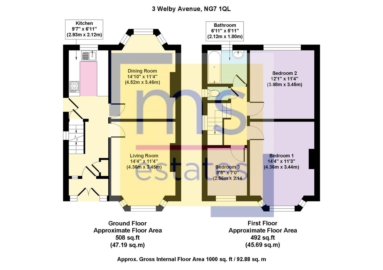 3, Welby Avenue, Nottingham floorplan