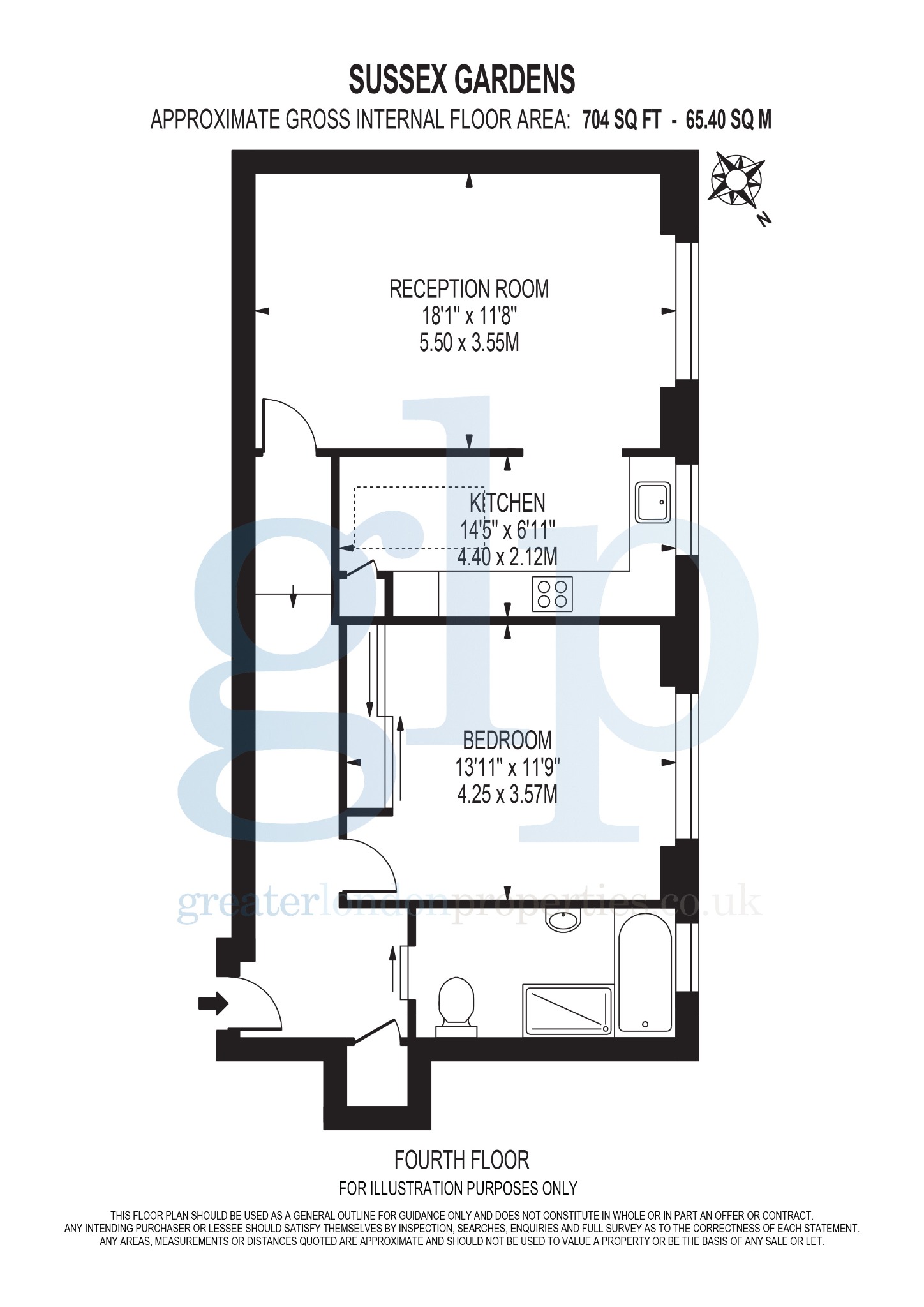 Flat 10, 207 Sussex Gardens, London floorplan