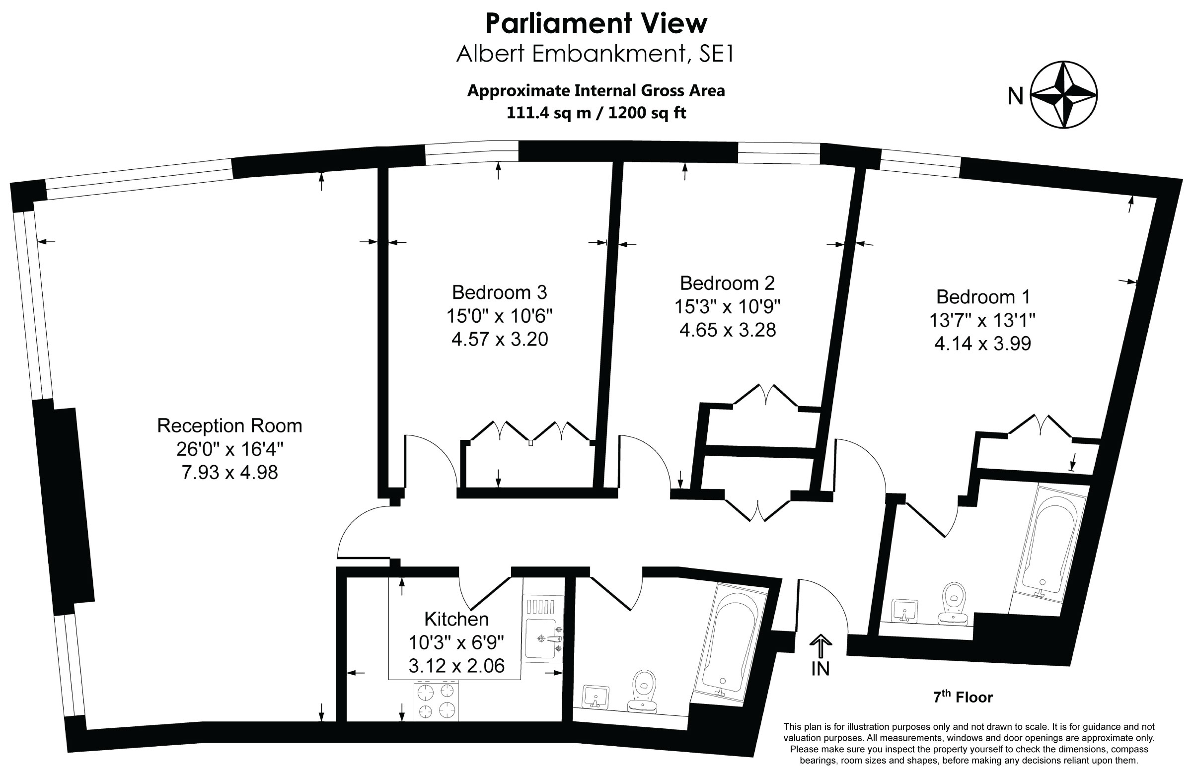 A40, Parliament View Apartments, 1, Albert Embankment, England floorplan