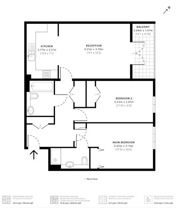 Flat 6, 23, Morrish Road, London floorplan