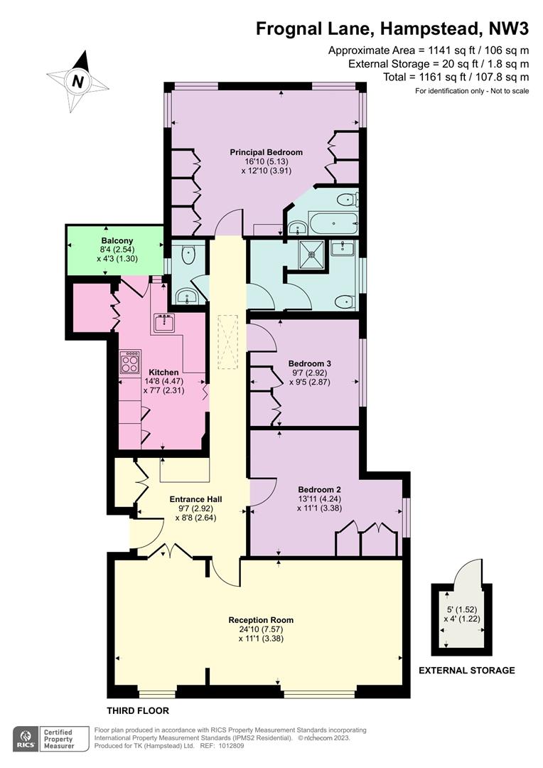 Flat 8, Bracknell Gate, Frognal Lane, Hampstead floorplan