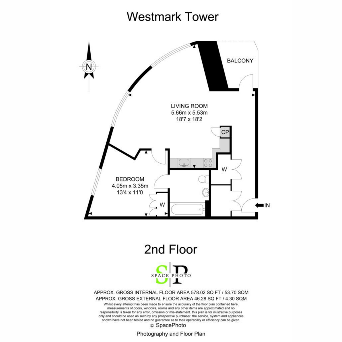 Flat Apartment 212, 1, Newcastle Place, London floorplan