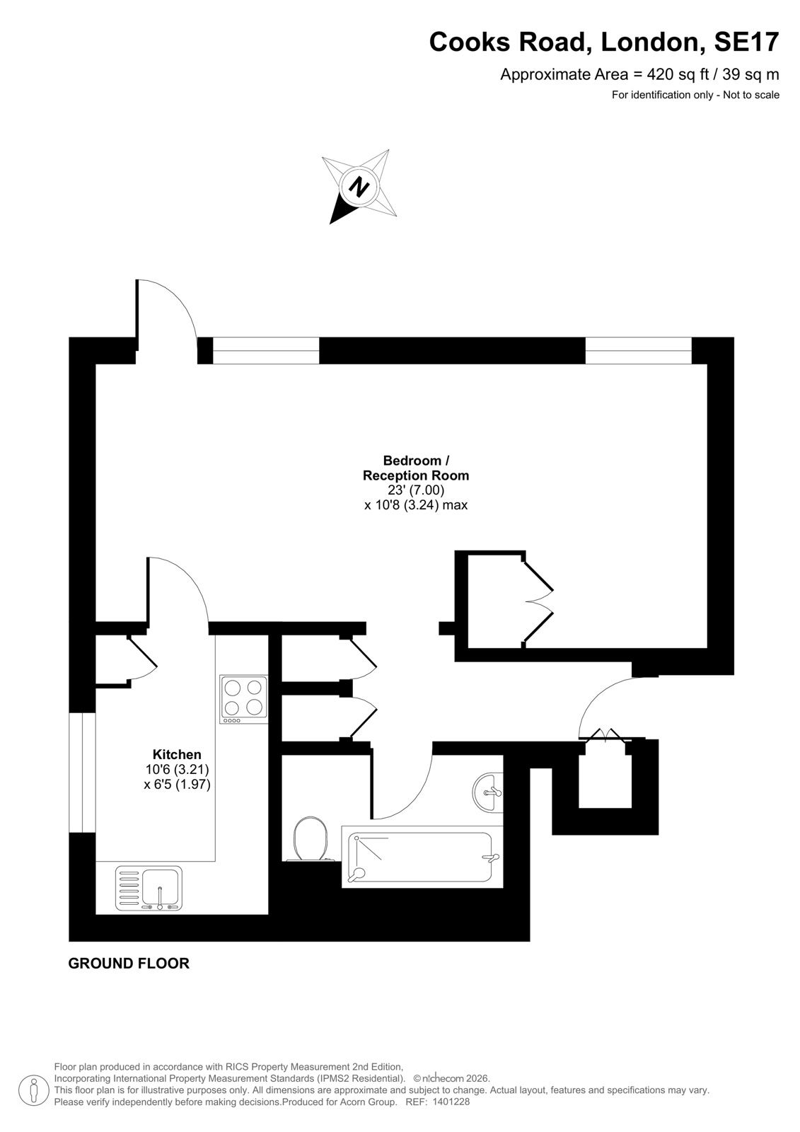 Flat 2, Napier House,, Cooks Road, London floorplan