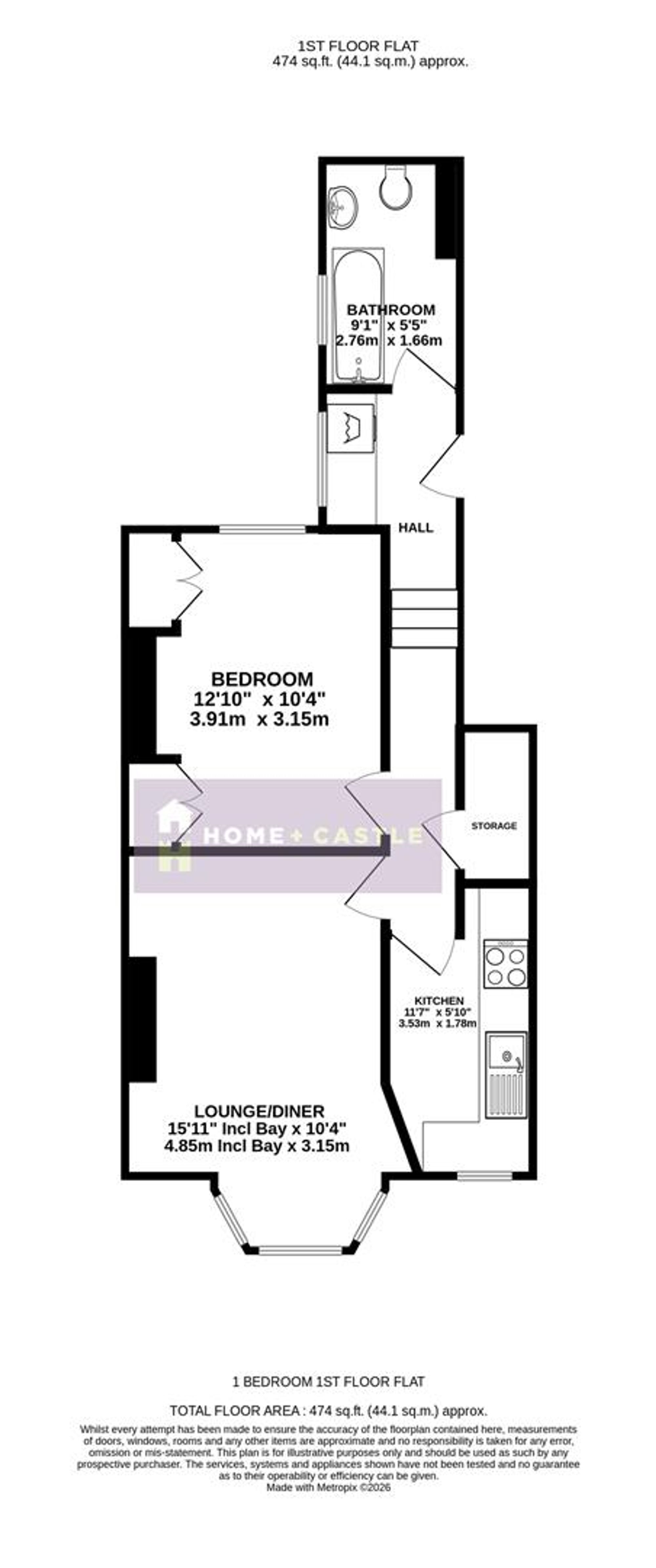 126 Queens Road, Hastings floorplan