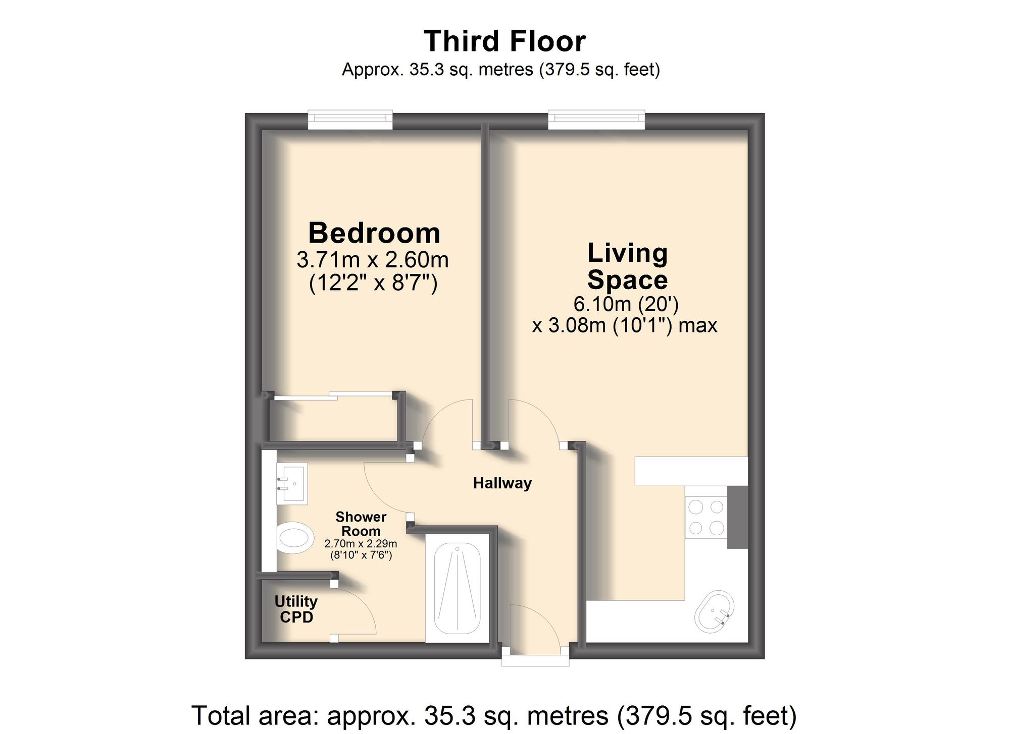 Apt 9, Fulcrum, Sheffield floorplan