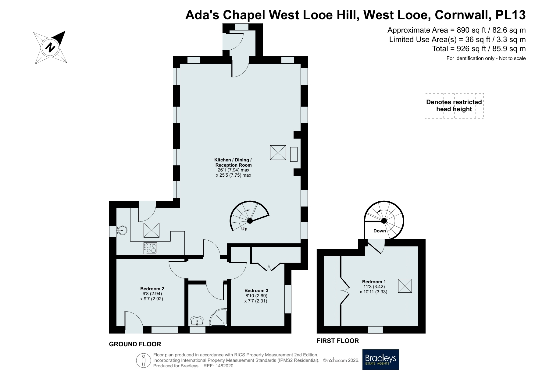Ada's Chapel West Looe Hill, West Looe Cornwall, Cornwall floorplan