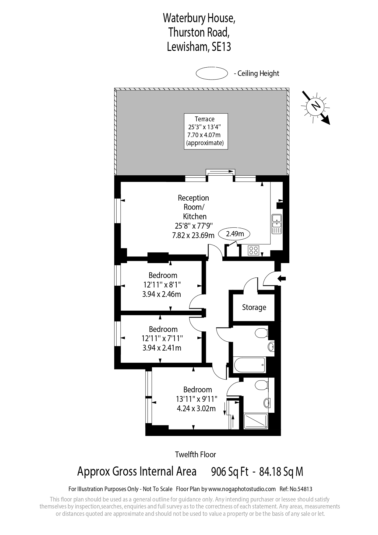 Waterbury House - 3 Bedroom, 48-50 Thurston Road, London floorplan