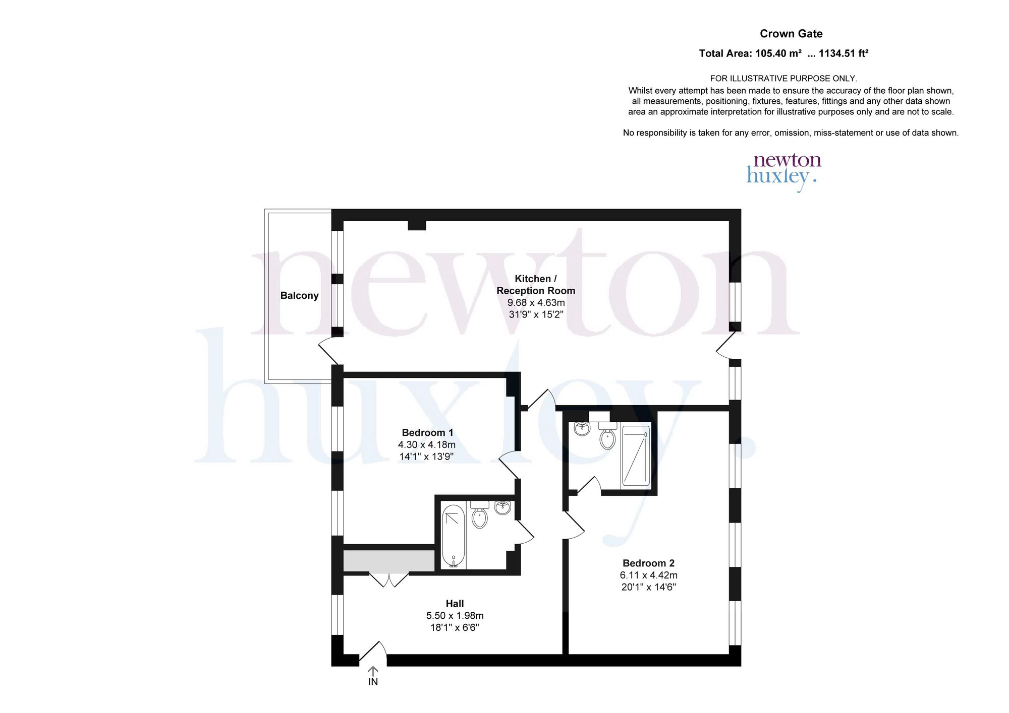 Flat 10, Crown Gate, Church Road, Claygate floorplan