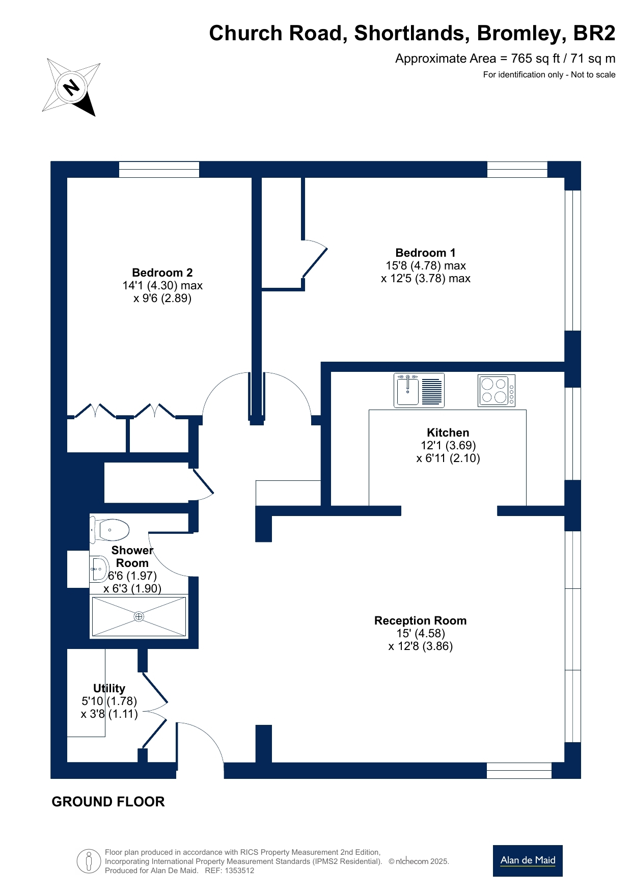 Flat 4 Hazelwood House,, Church Road, Bromley floorplan