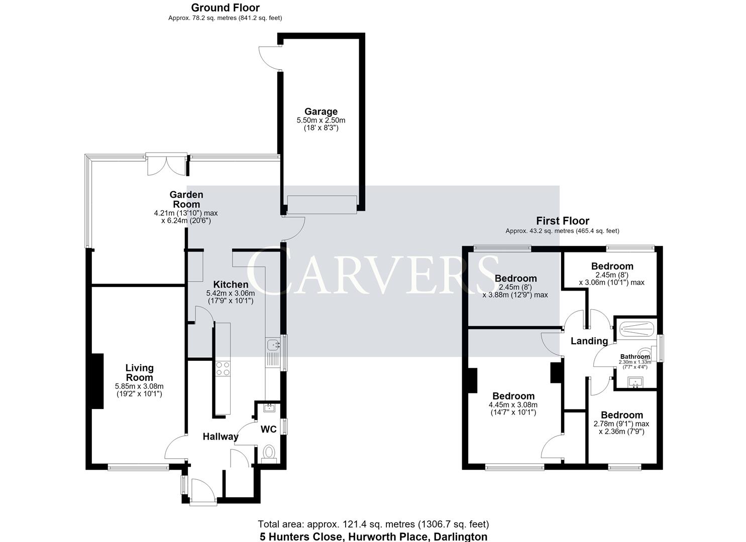 5, Hunters Close, Darlington floorplan