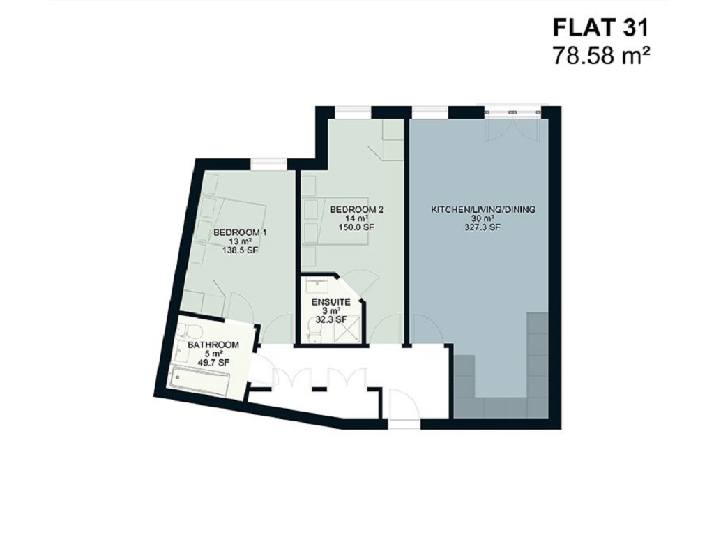 New home, 2 bed flat for sale in Station Road, Whittlesey, Peterborough