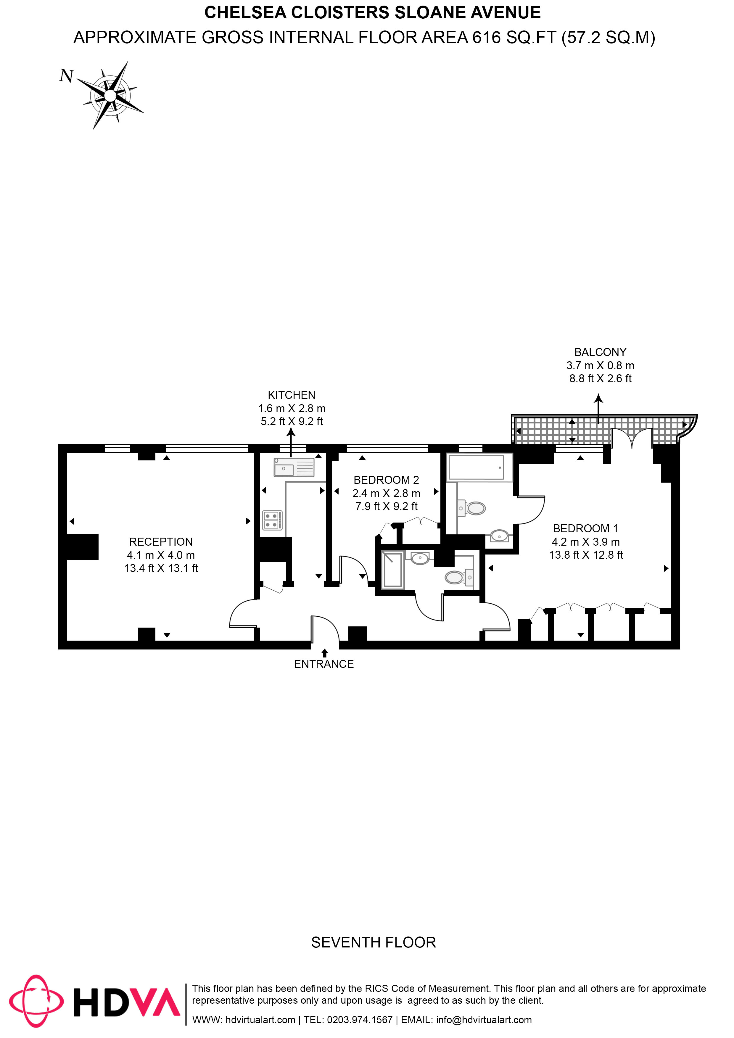 784, Chelsea Cloisters, Sloane Avenue, London floorplan